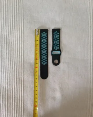 Correa de reloj plástico negro y turquesa