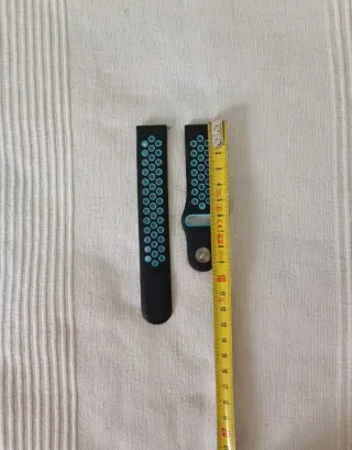 Correa de reloj plástico negro y turquesa