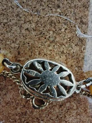 Collar de perlas y plata con cierre