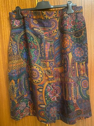 Falda lana escocesa multicolor