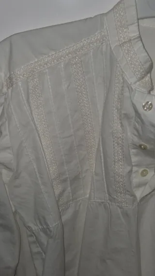Camisa fallera bordada blanca