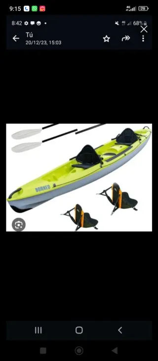 Kayak Borneo 2 plazas con remos y asientos