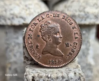 Moneda 2 Maravedís Isabel II 1838 Segovia MBC+