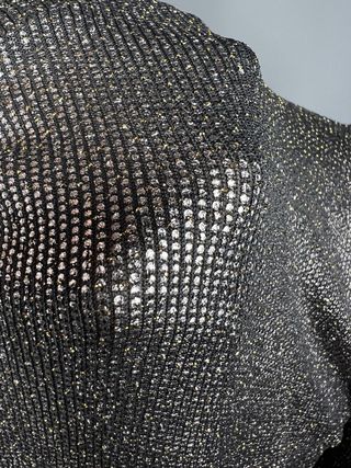 Vestido Metalizado Fiesta Manga Abullonada