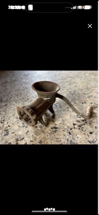 Picadora de carne antigua de hierro fundido