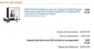 Caja Fotografía Portátil Plegable 60x60x60cm