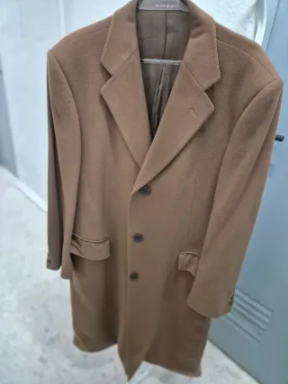 Abrigo clásico lana y cachemir beige