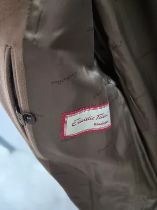 Abrigo clásico lana y cachemir beige