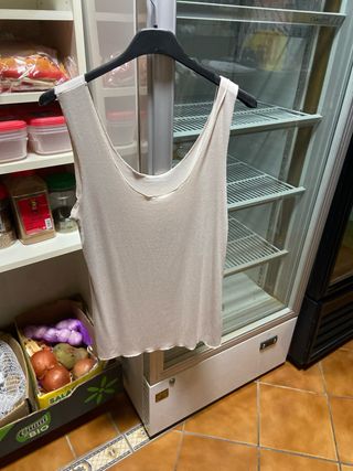 Vestido verde y beige estampado