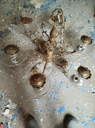 Lámpara de techo dorada vintage