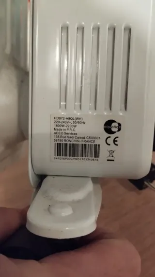 Radiador Aceite Eléctrico Blanco