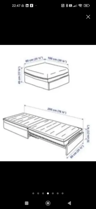 Sillón Cama Puff Ikea Beige Piel Sintética