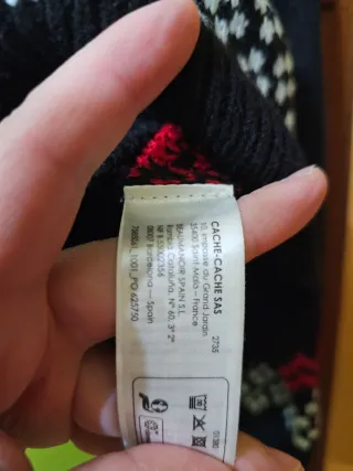 Jersey Navideño Mujer Reno Talla XL Negro