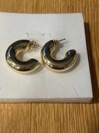 Pendientes Aro Laminado 14K