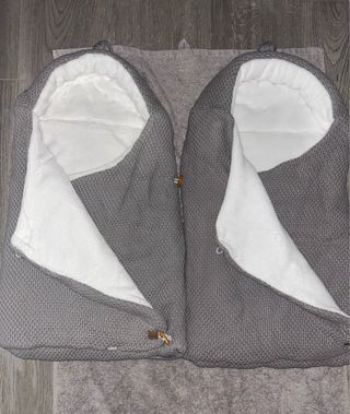 Sacos capazo gris y blanco Cotton Juice