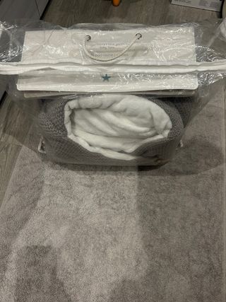 Sacos capazo gris y blanco Cotton Juice