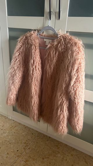 Abrigo pelo rosa H&M Talla S