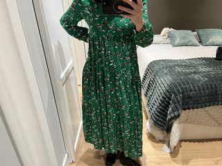Vestido Smile verde estampado talla S