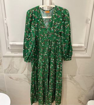 Vestido Smile verde estampado talla S