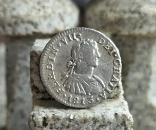 Moneda Plata 1/2 Real Fernando VII 1813 México