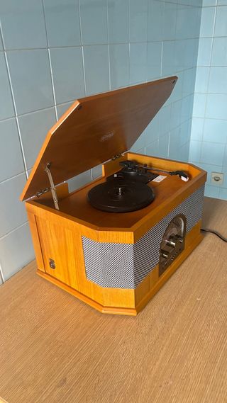 Tocadiscos Vintage Trevi Marrón y Dorado