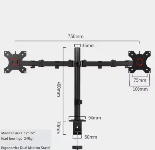 Soporte doble para monitor 17-27