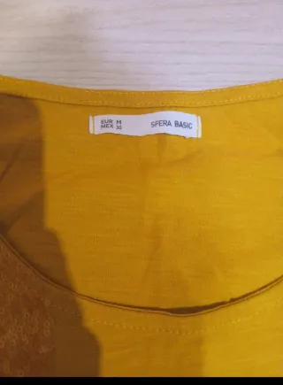 Camiseta tirantes lentejuelas doradas talla M