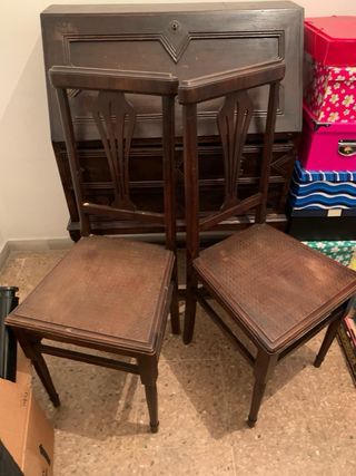 Mueble Antiguo Escritorio Madera y sillas