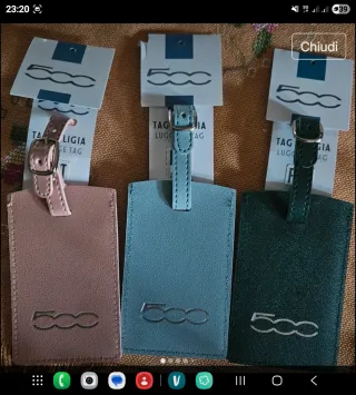 Set 3 Etichette Valigia Fiat 500