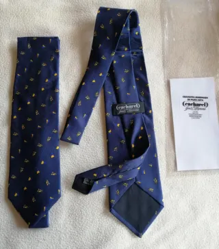 Cacharel Cravatta Vintage Seta Blu/Gialla