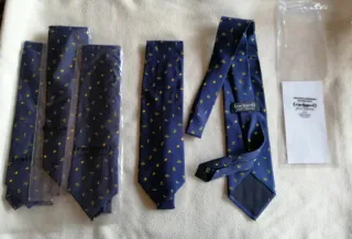 Cacharel Cravatta Vintage Seta Blu/Gialla