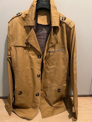 Trench/giacca/cappotto uomo giallo senape