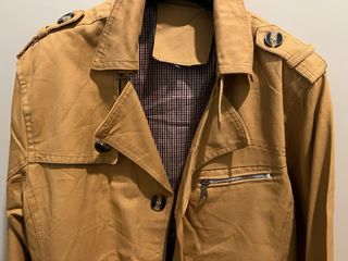 Trench/giacca/cappotto uomo giallo senape