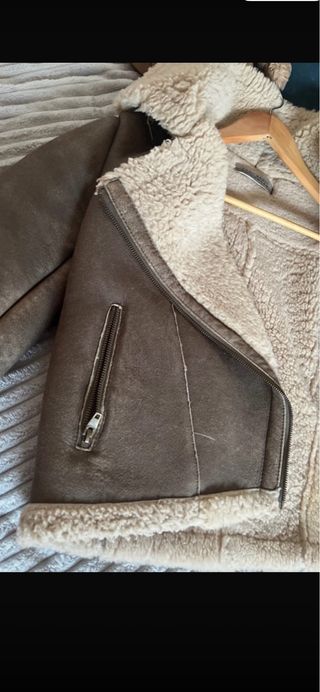 Cazadora aviador piel y borreguillo