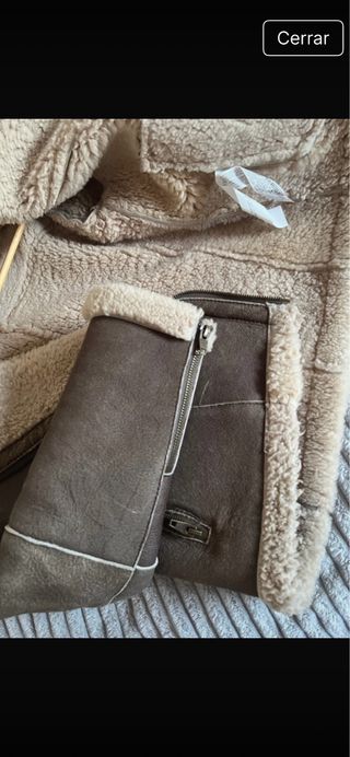 Cazadora aviador piel y borreguillo