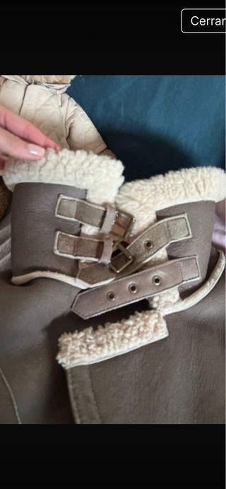 Cazadora aviador piel y borreguillo