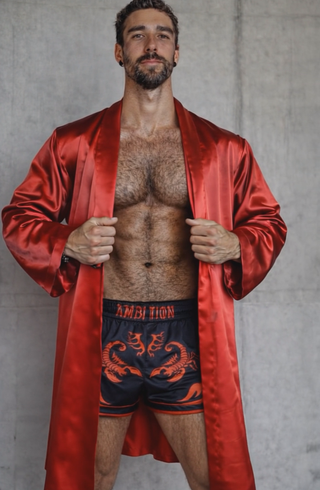 Bata Satén Roja King Muay Thai