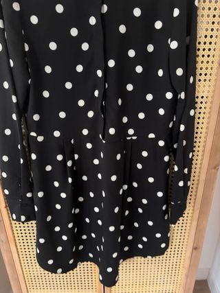 Vestido negro lunares blancos mujer