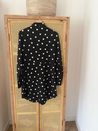 Vestido negro lunares blancos mujer