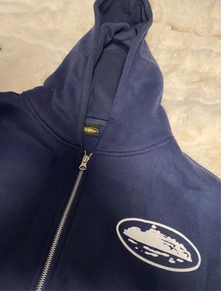Sudadera Corteiz con cremallera azul