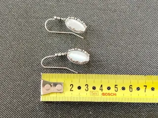 Pendientes plata flor y piedra blanca