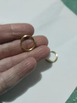 D506 Orecchini cerchio inox oro 1,4 cm uomo