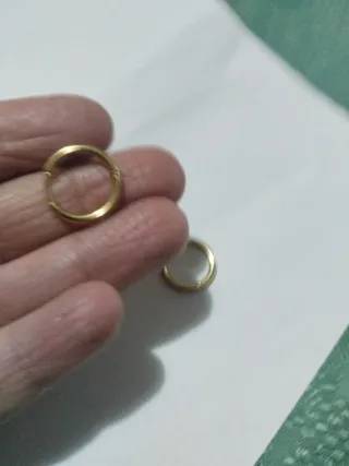 D506 Orecchini cerchio inox oro 1,4 cm uomo