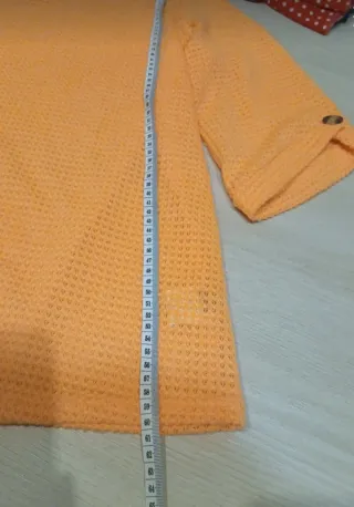 Camiseta punto manga 3/4 naranja
