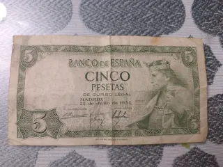 Billete 5 Pesetas Banco de España 1954