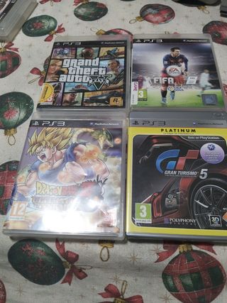 Lote 4 Juegos PS3: GTA V, FIFA 16, GT5, DBZ
