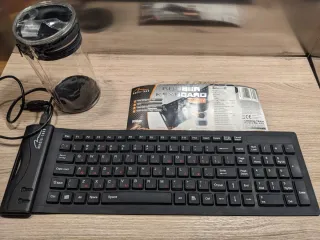 NUEVO Teclado Goma Flexible Cirílico Inglés Negro