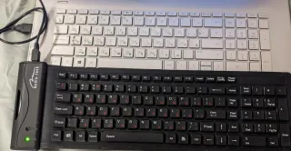 NUEVO Teclado Goma Flexible Cirílico Inglés Negro