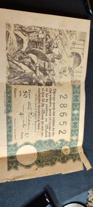 Billete Lotería Madrid 1943 - 50 ptas.