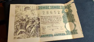 Billete Lotería Madrid 1943 - 50 ptas.